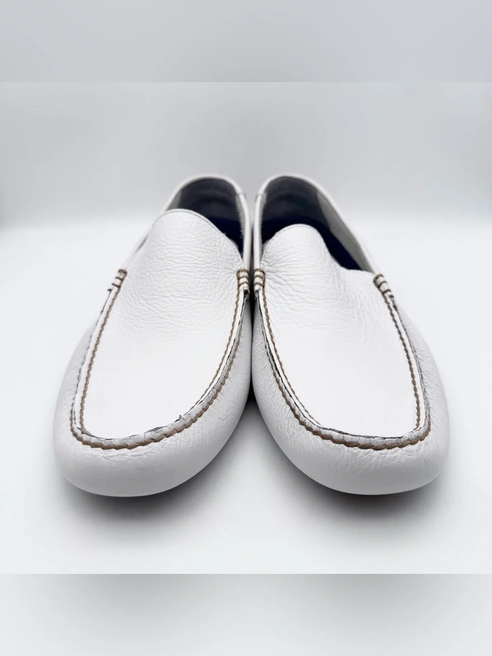 Polo Ralph Lauren Terence Driver White Leather Venetian Moccasins Men's Size 13